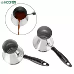 European Long Handle Moka Pot Stainless Steel Butter Melting Potte Milk Frothing Coffee Toroid Pitcher Cafetire