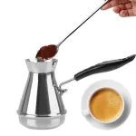 European Long Handle Moka Pot Stainless Steel Butter Melting Potte Milk Frothing Coffee Toroid Pitcher Cafetire