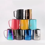 Stainless Steel Frothing Pitcher Pull Flower Cup Latte Milk Jug Coffee Milk Mug Frother Milk Espresso Foaming Tool Coffeware