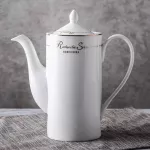 British After Set Ceramic Hand-Painted Golden Tea Pot White European Style High Coffee Pot Filter Porcelain Teapot