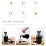 COLD BREW COFFEE MAKER ICED TEA PITCHER WITH LIDSCALE DUAL USE FISFEE POT 51OZ/1.5L