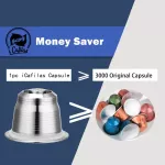 Icafilas Refillable Coffee Capsules Reusable Pods Compatible With Nespresso Inissia Capsula Nespresso Reutilizable