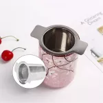 Stainless Steel Tea Leak With Cover Filter Grid Binaural Tea Leaf Coffee Leaf Tea Filter Stalk Net Leak
