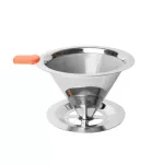 Reusable Coffee Filter V60 Stainless Steel Coffee Dripper Funnel Filter Cup Paper-Free Strainer Coffee Utensils