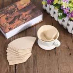 40pcs Hand-Poured Coffee Paper Filter Hand Drip Paper Coffee Filter Folded Coffee Paper Filter For Kitchen Tools
