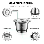 Icafilasfor Nespresso Reutilisable Refillable Capsule Crema Espresso Reusable Refillable Coffee Filter