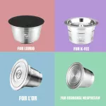 Refillable Coffee Capsules For K-Fee Tchibo/ Dolce Gusto Lumio / L'or Barista Machine Reusable Coffee Pod