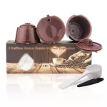 I CAFILAS Stainless Steel Reusable Capsules and Milk Combo Set Compatible with Nescafe Dolce Gusto Brewer Stainless Steel