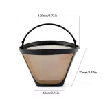 Permanent Coffee Filter Easy Clean Washable Reusable Coffee Filter Cone Shape Golden Nylon Fine Mesh Coffee Maker Machine Filter