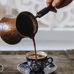 330ml Aluminum Handle Cevze Turk Turkish Coffee Pot Copper Maker New