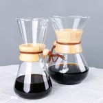 Classic Glass Coffee Pot V60 Dripper with Wooden Handle Pour Over Coffee Maker Espresso Coffee Drip Kettle Barista Tools