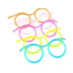 1PCS Funny Soft Plastic Glasses Straw Flexible Drinking Tube Kids Party Bar Accessories Beer Colorful Homebrew