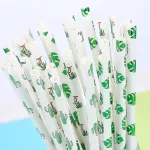 Disposable Paper Straws Coctus Illustration Drinking Paper Straws Kitchen Disposable Tool 25 PCS Creative Straw