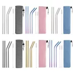 Drinking Straw Reusable Straws with Cleaner Brush Set High Quality Eco Friendly Stainless Steel Metal Straw for Mugs