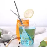 Set of 9 Reusable Replacement Metal Stainless Steel Straws with 2 Cleaning Brists for 30oz YETI RTIC OZARK Tumbler