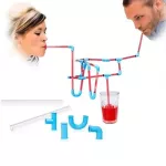 Flexible Diy Connectible Sucking Straws Tubes Puzzle Toy