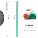 12pcs Big Silicone Straws for 30oz Tumblers YETI/RTIC Reusable Silicone Drinking Straws Set Cleaning Brushes Reusable Straw