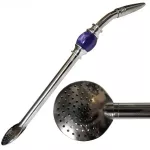 2PCS Premium SUS18/10 Stainless Steel Yerba Mate Bombilla Straw Long Enough with Cleaning Brush and Removal Filter Head