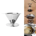Reusable Coffee Filter 304 Stainless Steel Cone Coffee Filter Baskets Mesh Strainer Pour Over Coffee Dripper