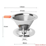 Reusable Coffee Filter 304 Stainless Steel Cone Coffee Filter Baskets Mesh Strainer Pour Over Coffee Dripper