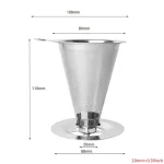 Reusable Coffee Filter 304 Stainless Steel Cone Coffee Filter Baskets Mesh Strainer Pour Over Coffee Dripper