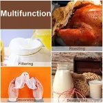 Cheese Cloths For Straining Reusable Cheesecloth Grade 90 Unbleached Organic Cotton Secure Hemming Double-Layer E