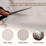 Cheese Cloths For Straining Reusable Cheesecloth Grade 90 Unbleached Organic Cotton Secure Hemming Double-Layer E