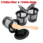 Reusable 3 Pcs Coffee Filter With A Coffee Spoon Refillable Coffee Capsule Espresso Coffee Filters Coffee Maker Kitchen Gadgets