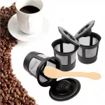 Reusable 3 Pcs Coffee Filter With A Coffee Spoon Refillable Coffee Capsule Espresso Coffee Filters Coffee Maker Kitchen Gadgets