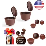 1/3pcs Dolce Gusto Coffee Filter Cup Reusable Coffee Capsule Filters For Nespresso With Spoon Brush Kitchen Accessories