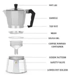 Aluminum Coffee Maker Durable Cafeteira Expresso Percolator Pot Home Office Durable Espresso Maker Practical Moka Coffee Pot