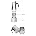 Stainless Steel Italian Moka Espresso Cafeteira Expresso Percolator 2/4/6/9/12 Cups Stove Coffee Maker Moka Pot