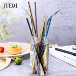 Reusable Stainless Steel Drinking Metal Straw Bent Straight Colorful Straws Tubes Eco Friendly Portable Straws with Brush Bag