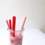 Reusable Silicone Drinking Straw Portable Foldable Heart-Shaped Silicone Plastic Straws Food Grade Collapsible Coffee Drink Tool