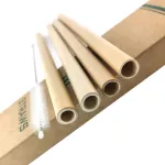 Natural Bamboo Drinking Straw Set Biodegradable Bamboo Straws Reusable Thick Straw Tableware with Cleaning Brush Sugarcane Straw