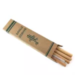 Natural Bamboo Drinking Straw Set Biodegradable Bamboo Straws Reusable Thick Straw Tableware with Cleaning Brush Sugarcane Straw