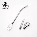 1 PC/LOT GAUCHO YERBA MATE STAINLESS STEEL 19 CM Long with Removable Bombilla Filter Trinkhalm Edelstahl