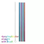 4/8 Pcs 7 Colours Stainless Steel Metal Straw Drinking In Reusable Bar Straws