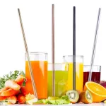 4/8 PCS 7 Colours Stainless Steel Metal Straw Drinking in Reusable Bar Straws