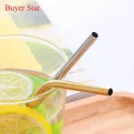 10pcs Colorful Children Stainless Steel 6mm Straight/BEND DRINKING STRAWS RUSAL BRUSH for Kids Birthday Party Supply