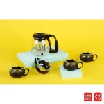 MINISO กาชงชา ชุดกาน้ำชาสแตนเลส พร้อมแก้ว ชุดถ้วยน้ำชา Tea set