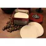 กระดาษกรองกาแฟสีน้ำตาลธรรมชาติ ในกล่องโลหะ บรรจุ 200 แผ่น ขนาด 60mm เหมาะสำหรับ 3-6 คัพ ไม่ฟอกขาว