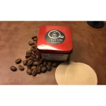 กระดาษกรองกาแฟสีน้ำตาลธรรมชาติ ในกล่องโลหะ บรรจุ 200 แผ่น ขนาด 60mm เหมาะสำหรับ 3-6 คัพ ไม่ฟอกขาว