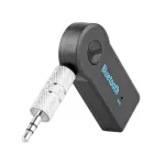 X-TIPS Bluetooth Music Home Car 3.5mm Bluetooth transmitter connects AUX, connecting a black phone.