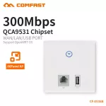 WALL Embedded AP 300Mbps Access Point Wifi 48V POWER SUPPLY HOTEL US 2*RJ45 Port + USB Charger Port WiFi Router