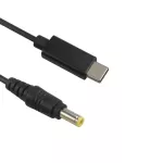 Usb Type C Male To Dc 5.5*2.5mm Male Adapter Data Extension Power Cable 150cm Black