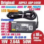19v 2.64a Adp-50sb For Philips Asus Hp Aoc Viewsonic Lcd Monitor Ac Adapter Power Supply 19v 1.31a 1.84a 1.58a 2.0a 2.1a 2.37a