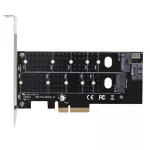 Dual M.2 PCie Adapter M2 SSD NVME M Key or SATA B Key 22110 2260 2242 2230 to PCI-E 3.0 x 4 Host Controller Expansion