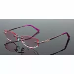 หรูหราไทเทเนียมเชิงพาณิชย์ผู้ชายสุภาพสตรีกรอบแว่นตาตัดเพชรสำหรับขอบแว่นตาตกแต่งแว่นตาออปติคอล