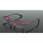 กรอบแว่นตาไทเทเนียมบริสุทธิ์ตัดเพชรสำหรับขอบแฟชั่นเลดี้แว่นตาแว่นตาตกแต่งออปติคอล